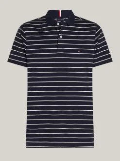 Koszulki Polo*Tommy Hilfiger Koszulka Polo Z Wyszywanym Logo DESERT SKY / ECRU