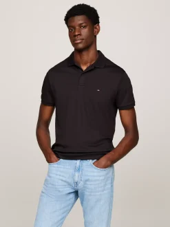 Koszulki Polo*Tommy Hilfiger Koszulka Polo Z Wyszywanym Logo BLACK