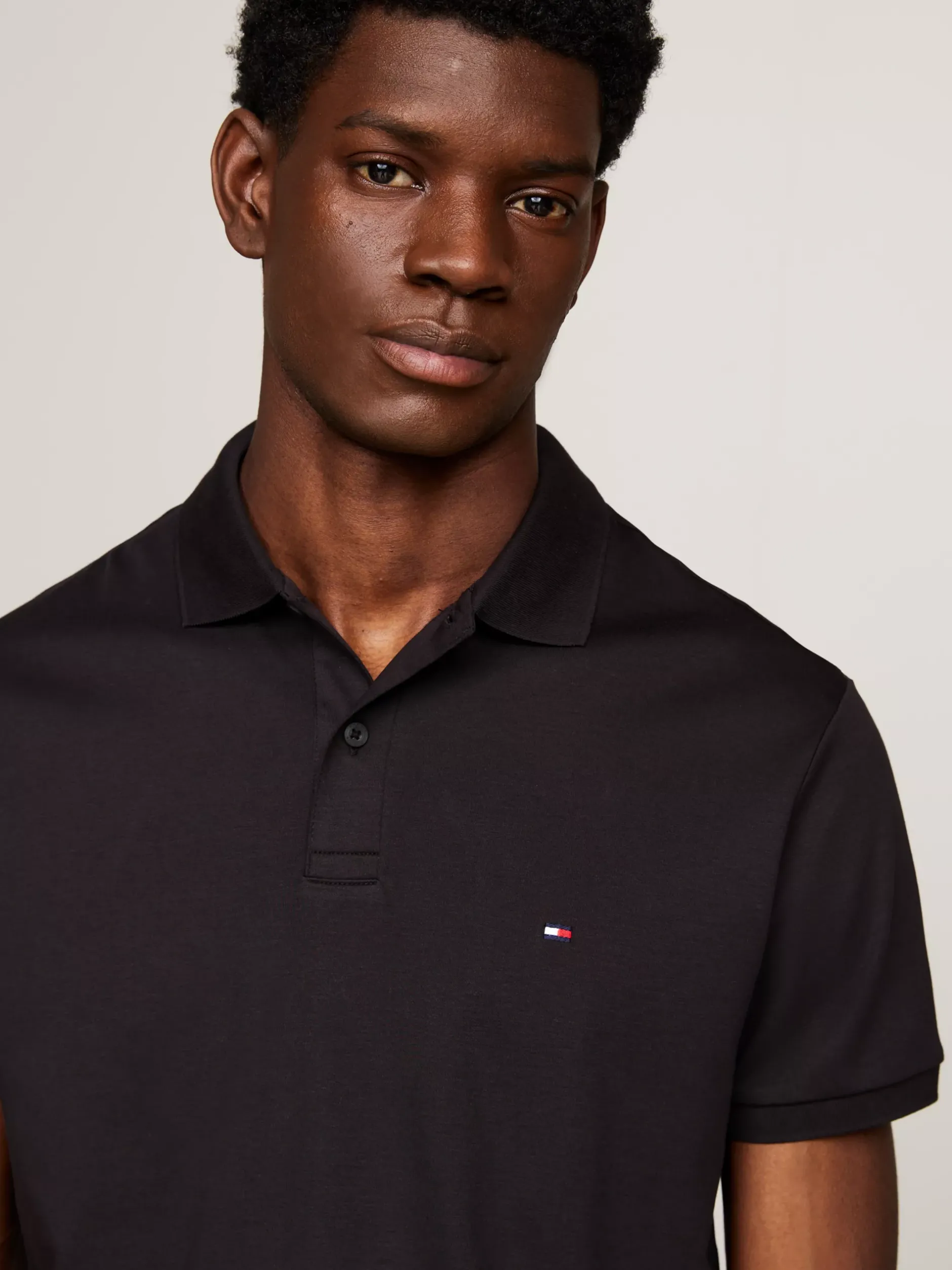 Koszulki Polo*Tommy Hilfiger Koszulka Polo Z Wyszywanym Logo BLACK