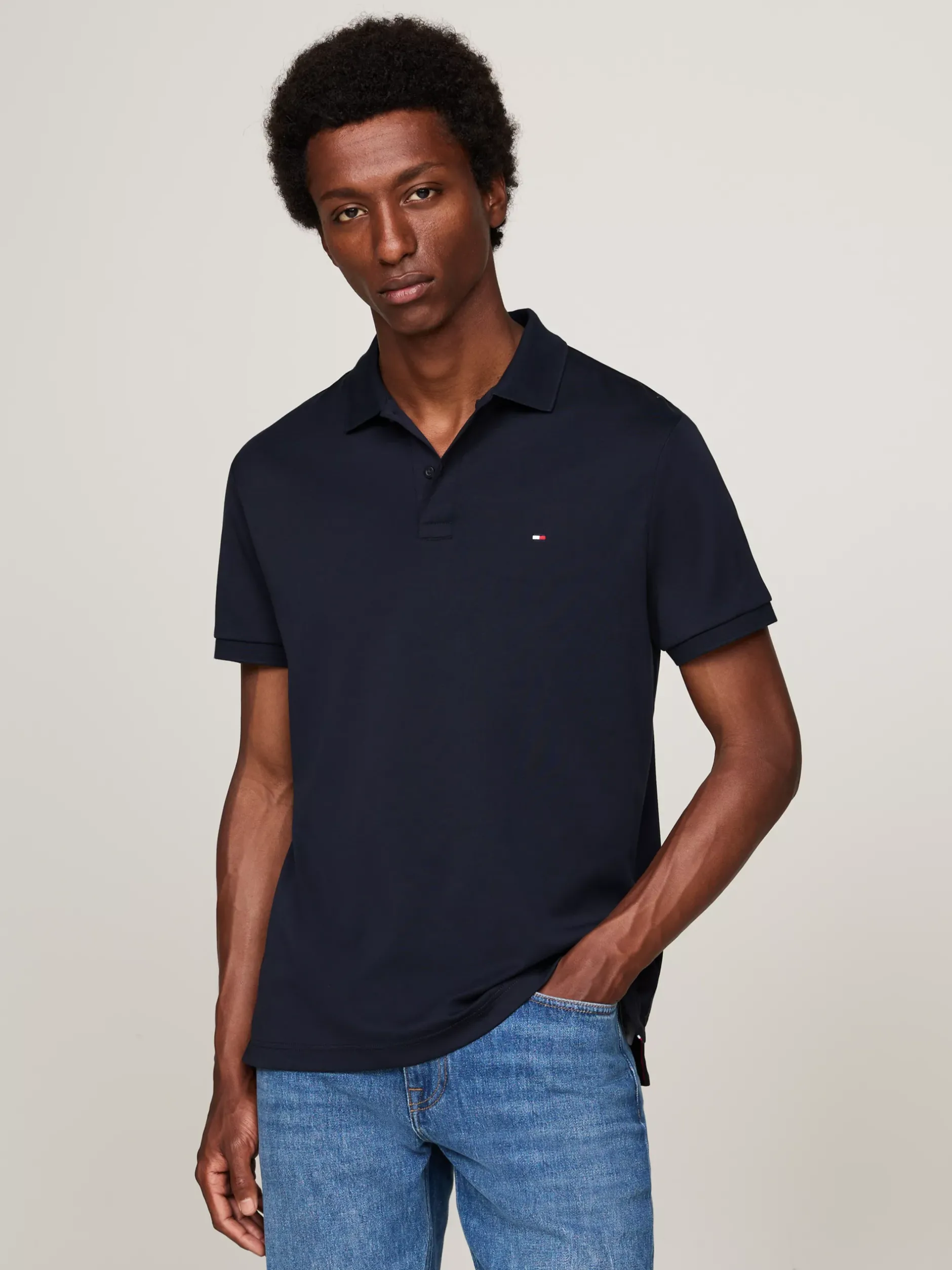 Koszulki Polo*Tommy Hilfiger Koszulka Polo Z Wyszywanym Logo DESERT SKY
