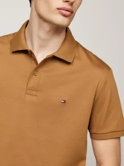 Koszulki Polo*Tommy Hilfiger Koszulka Polo Z Wyszywanym Logo COUNTRY BROWN