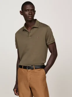 Koszulki Polo*Tommy Hilfiger Koszulka Polo Z Wyszywanym Logo ARMY GREEN
