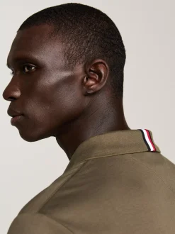 Koszulki Polo*Tommy Hilfiger Koszulka Polo Z Wyszywanym Logo ARMY GREEN