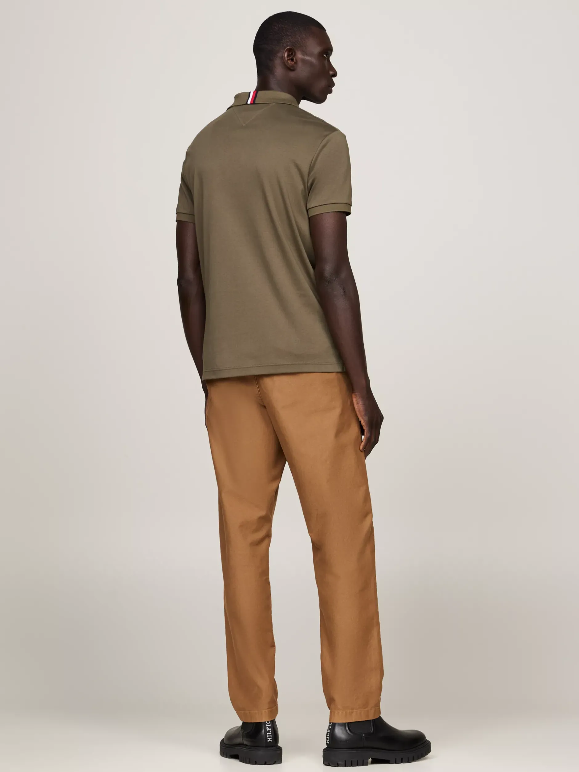 Koszulki Polo*Tommy Hilfiger Koszulka Polo Z Wyszywanym Logo ARMY GREEN