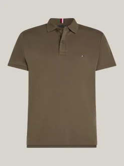 Koszulki Polo*Tommy Hilfiger Koszulka Polo Z Wyszywanym Logo ARMY GREEN
