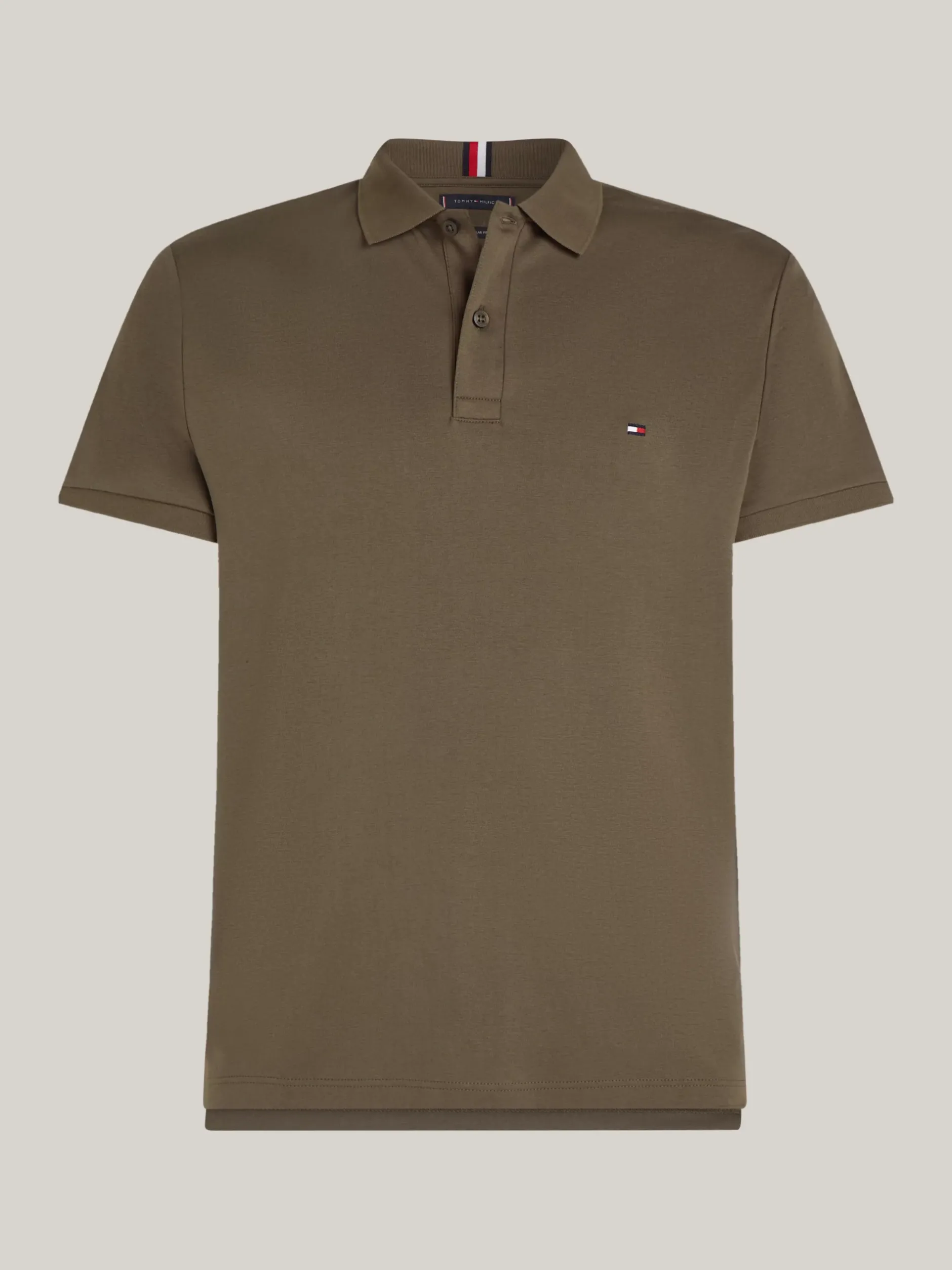 Koszulki Polo*Tommy Hilfiger Koszulka Polo Z Wyszywanym Logo ARMY GREEN