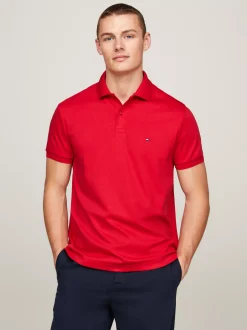 Koszulki Polo*Tommy Hilfiger Koszulka Polo Z Wyszywanym Logo PRIMARY RED