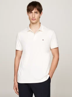 Koszulki Polo*Tommy Hilfiger Koszulka Polo Z Wyszywanym Logo IVORY PETAL