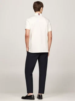 Koszulki Polo*Tommy Hilfiger Koszulka Polo Z Wyszywanym Logo IVORY PETAL