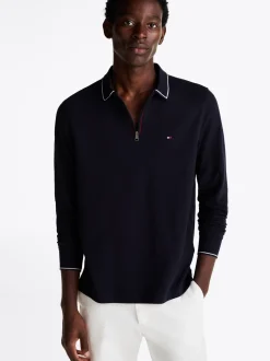 Koszulki Polo*Tommy Hilfiger Koszulka Polo Z Zapięciem Na Zamek DESERT SKY