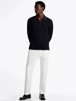 Koszulki Polo*Tommy Hilfiger Koszulka Polo Z Zapięciem Na Zamek DESERT SKY