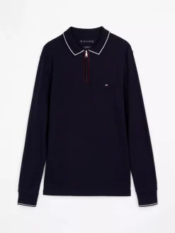 Koszulki Polo*Tommy Hilfiger Koszulka Polo Z Zapięciem Na Zamek DESERT SKY