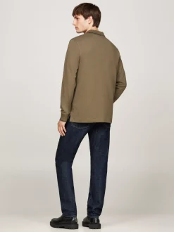 Koszulki Polo*Tommy Hilfiger Koszulka Polo Z Zapięciem Na Zamek ARMY GREEN