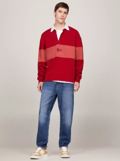 Koszulki Polo*Tommy Hilfiger Koszulka Rugby O Luźnym Kroju MAGMA RED