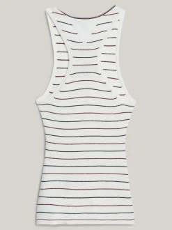 Swetry Z Okrągłym Dekoltem|Swetry*Tommy Hilfiger Koszulka W Paski Z Emblematem IVORY