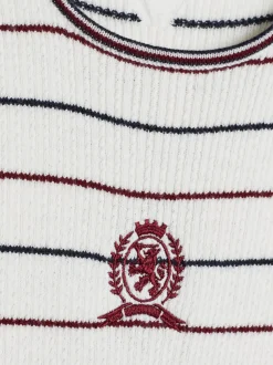 Swetry Z Okrągłym Dekoltem|Swetry*Tommy Hilfiger Koszulka W Paski Z Emblematem IVORY