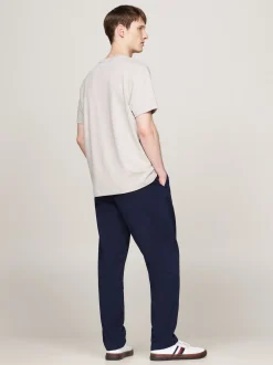 T-Shirty*Tommy Hilfiger Koszulka Z Haftowanym Emblematem HEATHERED PEBBLE