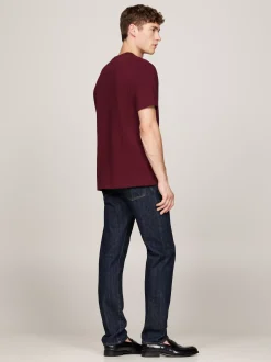 T-Shirty*Tommy Hilfiger Koszulka Z Haftowanym Emblematem DEEP ROUGE