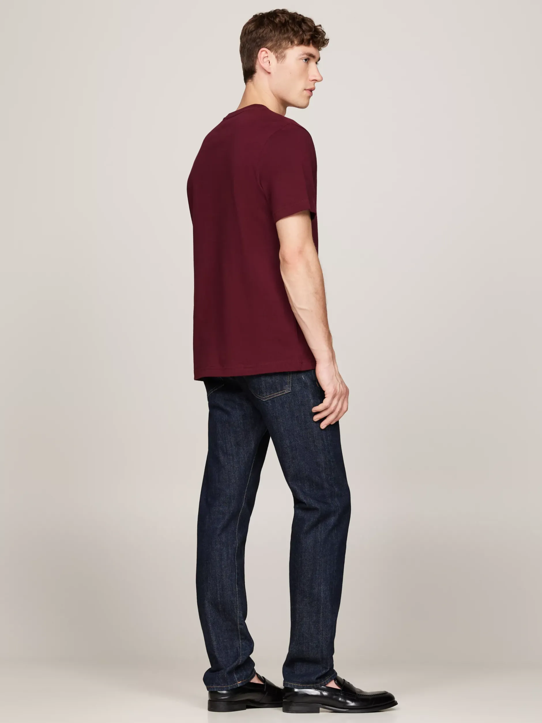 T-Shirty*Tommy Hilfiger Koszulka Z Haftowanym Emblematem DEEP ROUGE