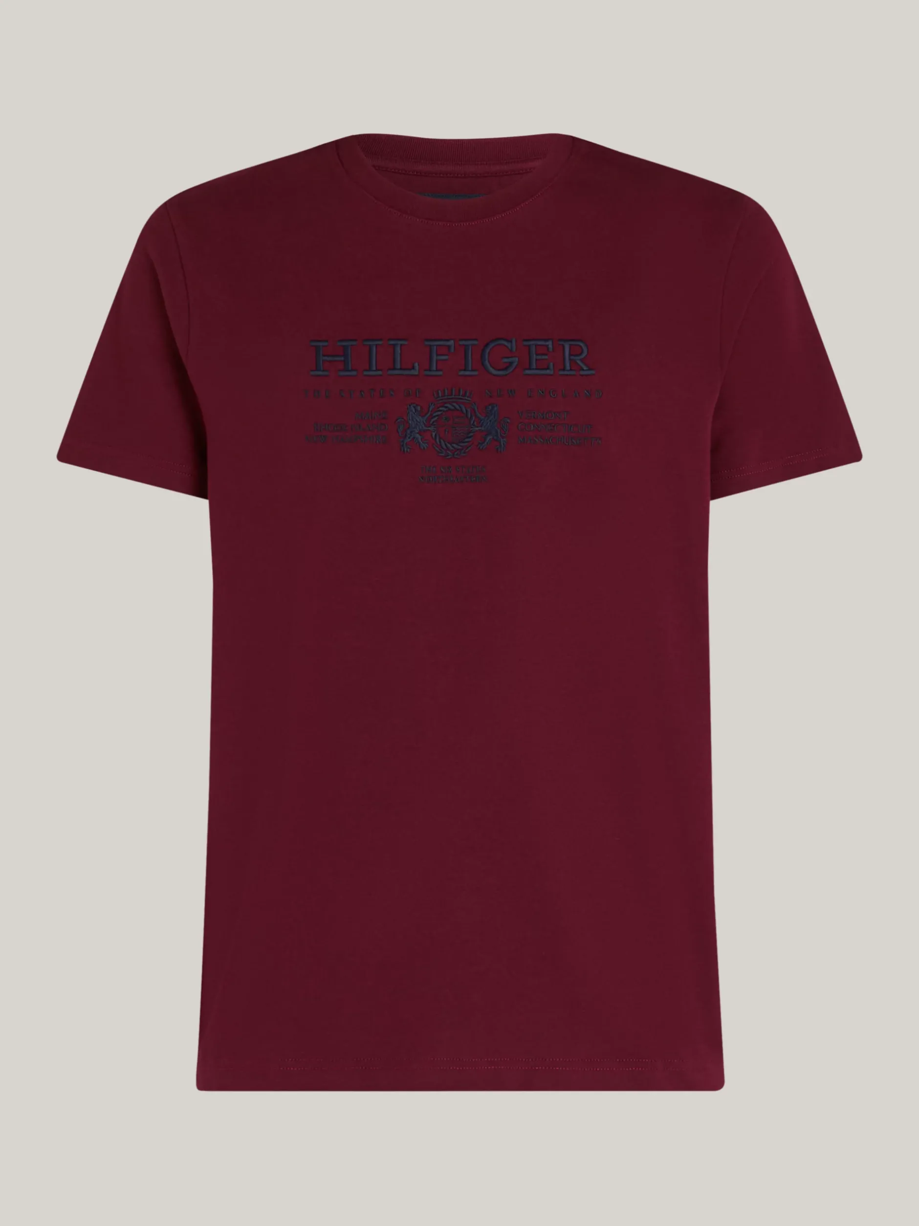 T-Shirty*Tommy Hilfiger Koszulka Z Haftowanym Emblematem DEEP ROUGE