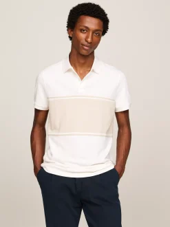 Koszulki Polo*Tommy Hilfiger Koszulko Polo Z Wyhaftowaną Flagą CLASSIC BEIGE