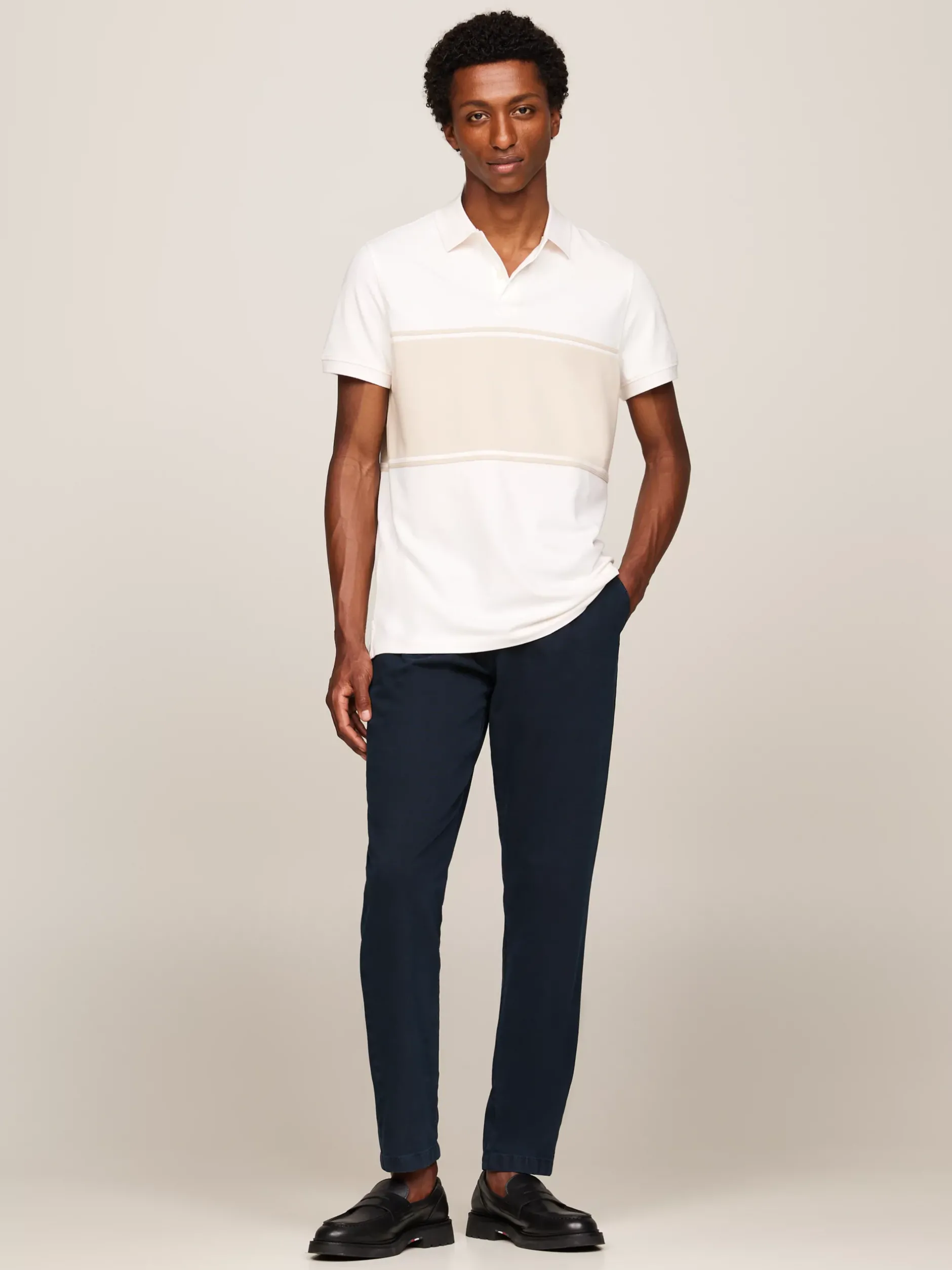 Koszulki Polo*Tommy Hilfiger Koszulko Polo Z Wyhaftowaną Flagą CLASSIC BEIGE