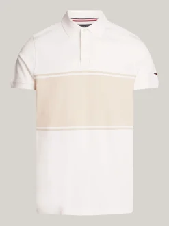 Koszulki Polo*Tommy Hilfiger Koszulko Polo Z Wyhaftowaną Flagą CLASSIC BEIGE
