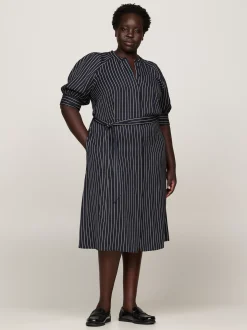 Sukienki*Tommy Hilfiger Koszulowa Sukienka Midi Curve ROPE STP/ DESERT SKY