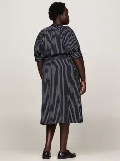 Sukienki*Tommy Hilfiger Koszulowa Sukienka Midi Curve ROPE STP/ DESERT SKY