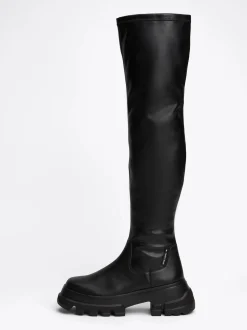 Botki*Tommy Hilfiger Kozaki Za Kolano Na Podeszwie Z Protektorem BLACK