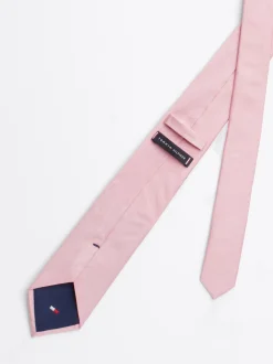 Krawaty & Poszetki*Tommy Hilfiger Krawat Z Jedwabnej Tkaniny PINK SHADE