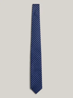 Krawaty & Poszetki*Tommy Hilfiger Krawat Z Jedwabnej Tkaniny W Paski LIGHT BLUE / DESERT SKY STRIPE