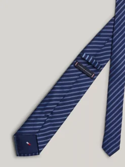 Krawaty & Poszetki*Tommy Hilfiger Krawat Z Jedwabnej Tkaniny W Paski LIGHT BLUE / DESERT SKY STRIPE
