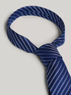 Krawaty & Poszetki*Tommy Hilfiger Krawat Z Jedwabnej Tkaniny W Paski LIGHT BLUE / DESERT SKY STRIPE