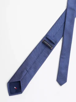 Krawaty & Poszetki*Tommy Hilfiger Krawat Z Jedwabnej Tkaniny W Drobne Kropki DEEP INDIGO / DESERT SKY