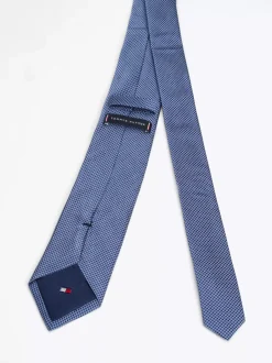 Krawaty & Poszetki*Tommy Hilfiger Krawat Z Jedwabnej Tkaniny W Drobne Kropki LIGHT BLUE / DESERT SKY