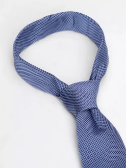 Krawaty & Poszetki*Tommy Hilfiger Krawat Z Jedwabnej Tkaniny W Drobne Kropki LIGHT BLUE / DESERT SKY