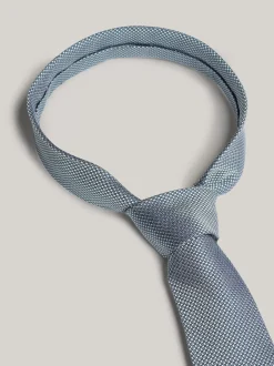 Krawaty & Poszetki*Tommy Hilfiger Krawat Z Jedwabnej Tkaniny W Drobne Kropki ORNAMENTAL GREEN / LIGHT GREY