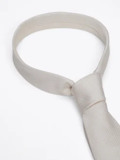 Krawaty & Poszetki*Tommy Hilfiger Krawat Z Jedwabnej Tkaniny W Drobne Kropki IVORY / WHITE