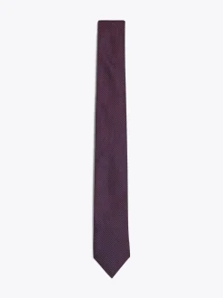 Krawaty & Poszetki*Tommy Hilfiger Krawat Z Jedwabnej Tkaniny W Drobne Kropki DEEP ROUGE / DESERT SKY