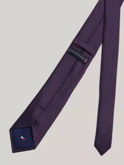 Krawaty & Poszetki*Tommy Hilfiger Krawat Z Jedwabnej Tkaniny W Geometryczny Wzór DESERT SKY/RED
