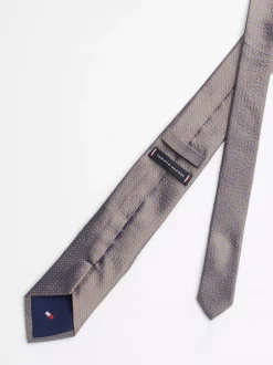 Krawaty & Poszetki*Tommy Hilfiger Krawat Z Jedwabnej Tkaniny W Geometryczny Wzór SAFARI CANVAS / LIGHT BLUE