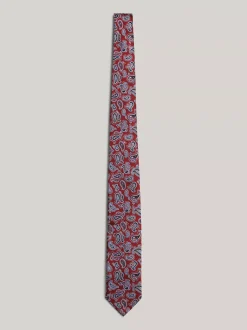 Krawaty & Poszetki*Tommy Hilfiger Krawat Z Jedwabnej Tkaniny We Wzór Paisley RED PAISLEY