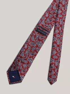 Krawaty & Poszetki*Tommy Hilfiger Krawat Z Jedwabnej Tkaniny We Wzór Paisley RED PAISLEY