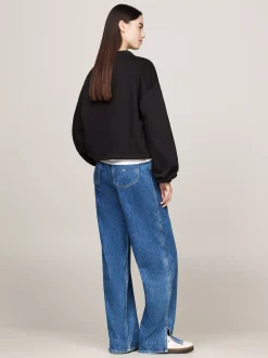 Bluzy Dresowe & Z Kapturem*Tommy Hilfiger Krótka Bluza Z Kapturem BLACK