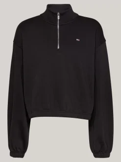Bluzy Dresowe & Z Kapturem*Tommy Hilfiger Krótka Bluza Z Kapturem BLACK