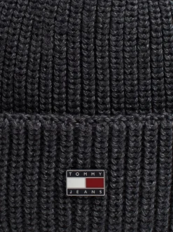 Czapki|Czapki I Szaliki*Tommy Hilfiger Krótka Czapka Typu Beanie Heritage DARK GREY HEATHER