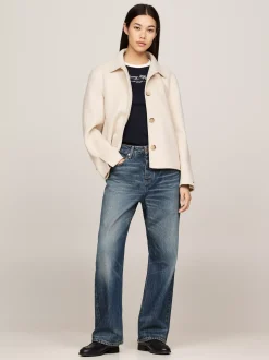 Kurtki & Płaszcze|Wełniane Płaszcze*Tommy Hilfiger Krótki Trencz Z Dwustronnego Materiału CLASSIC BEIGE