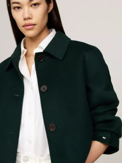 Kurtki & Płaszcze|Wełniane Płaszcze*Tommy Hilfiger Krótki Trencz Z Dwustronnego Materiału ORNAMENTAL GREEN