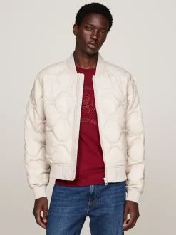 Kurtki & Płaszcze*Tommy Hilfiger Kurtka Bomber Z Falowanym Pikowaniem BLEACHED STONE